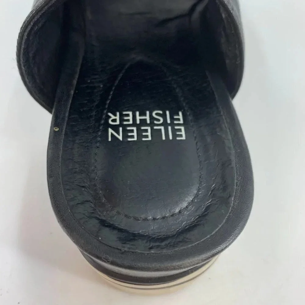 Eileen Fisher Women's Cover 2 Leather Open Toe Platform‎ Sandals Size 6.5